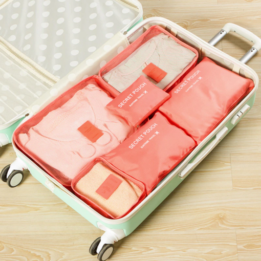Kit com 6 peças – Necessaire Organizadora para Mala de Viagem